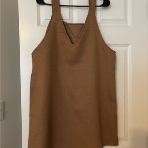 SHEIN Brown Sleeveless Tank Top with V-neckline
